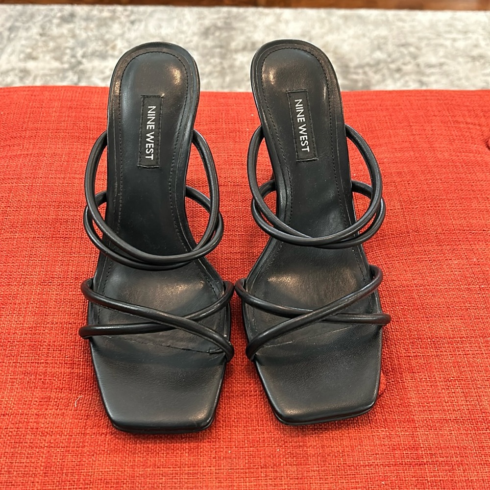 Black strappy Nine West heels